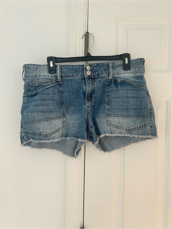 Pilcro Pants - Pilcro Light Blue Distressed Denim Cutoff Shorts